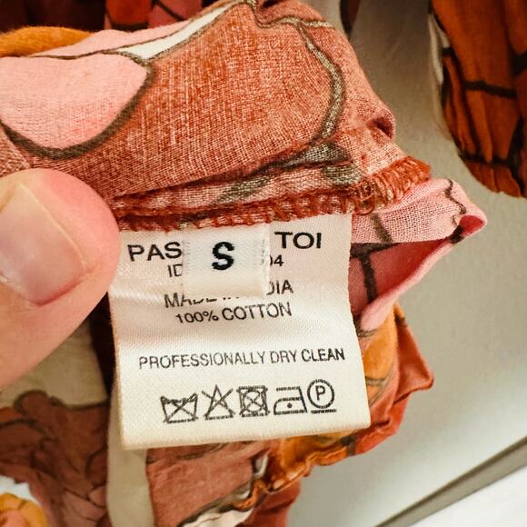 DODO BAR OR Nell Burnt Orange White Floral Lace Cutout Oversized Dress Size S - Picture 13 of 14